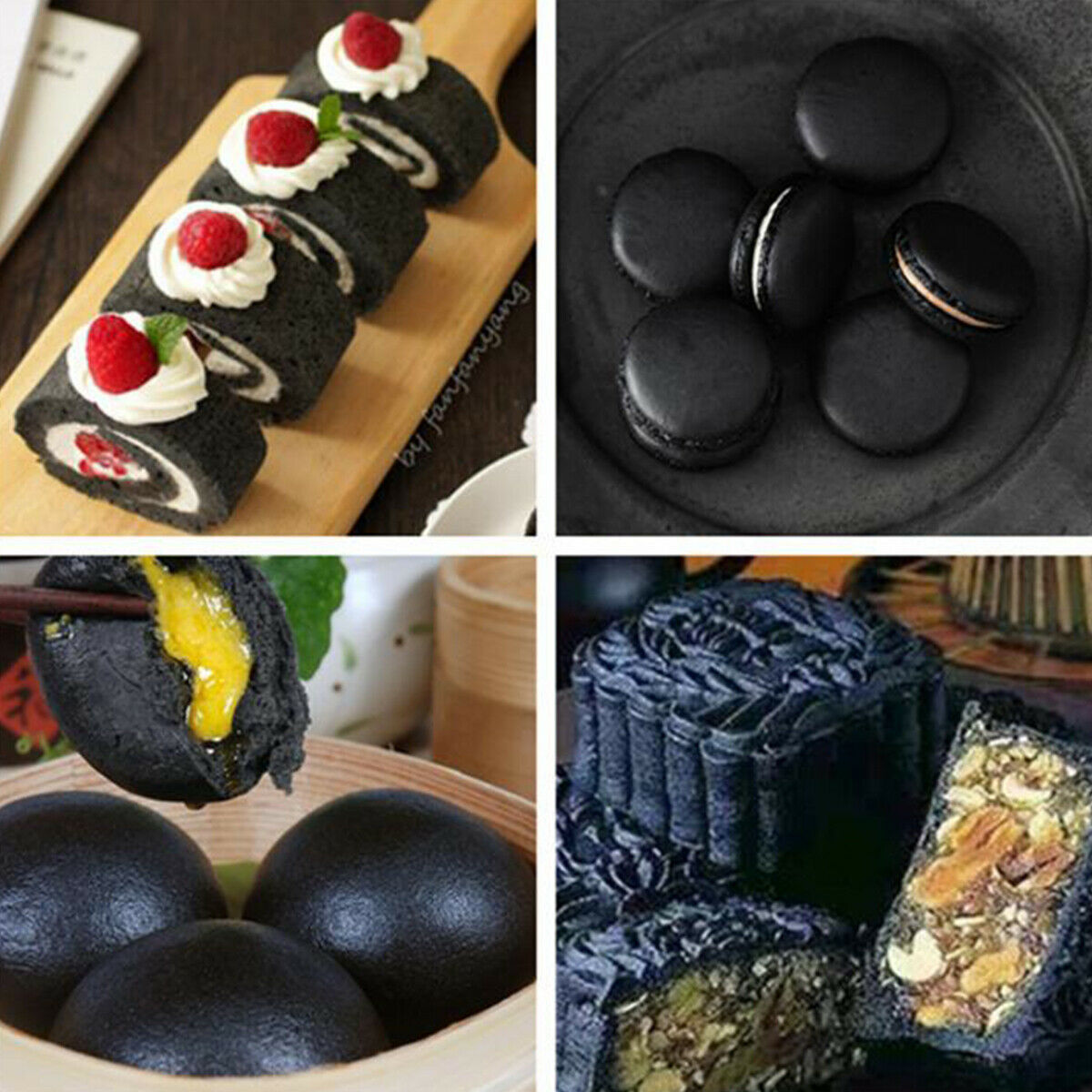 20g Black Bamboo Charcoal Edible Activated Carbon Powder Macarone Cake Bake