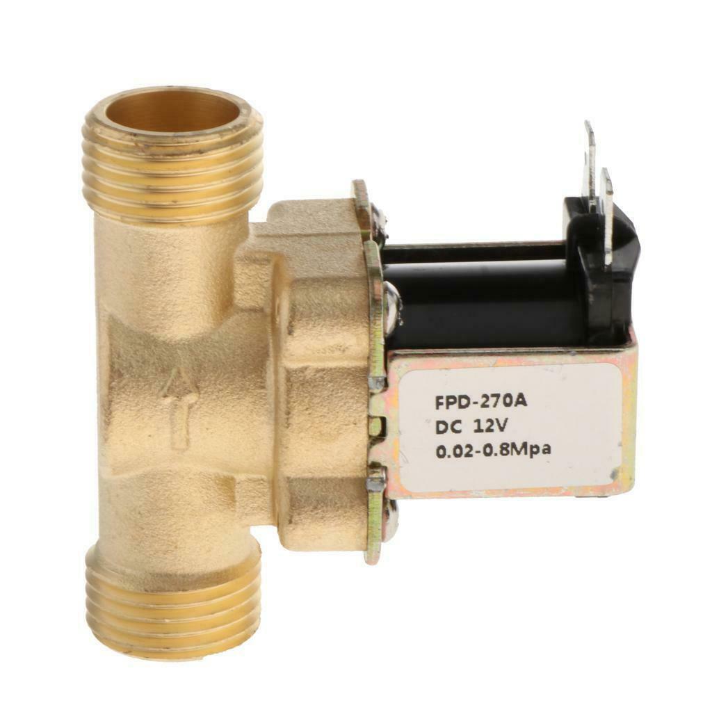 2pcs Electric Solenoid Valve Normally Closed Valve for Water DC12V Inlet