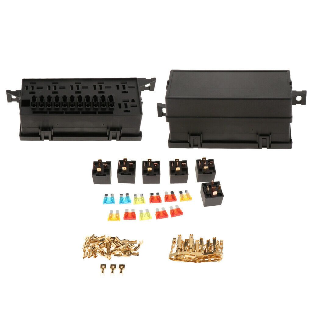 1 Set Car 11-Way Fuse Relay Box Holder Block Circuit Protector Terminals