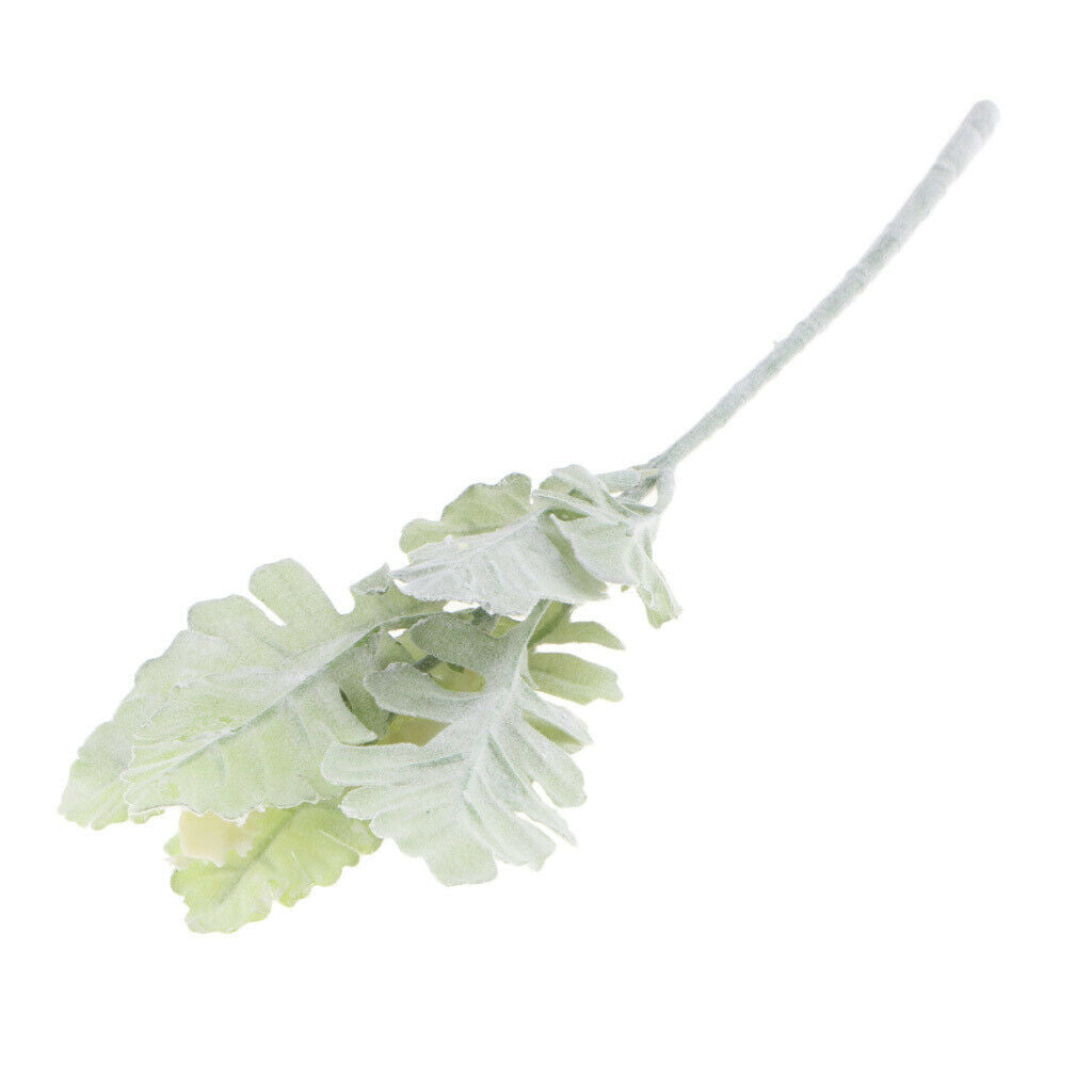 1 Branch Artificial Flower Green Senecio Leaves Flocking Flower Supplies