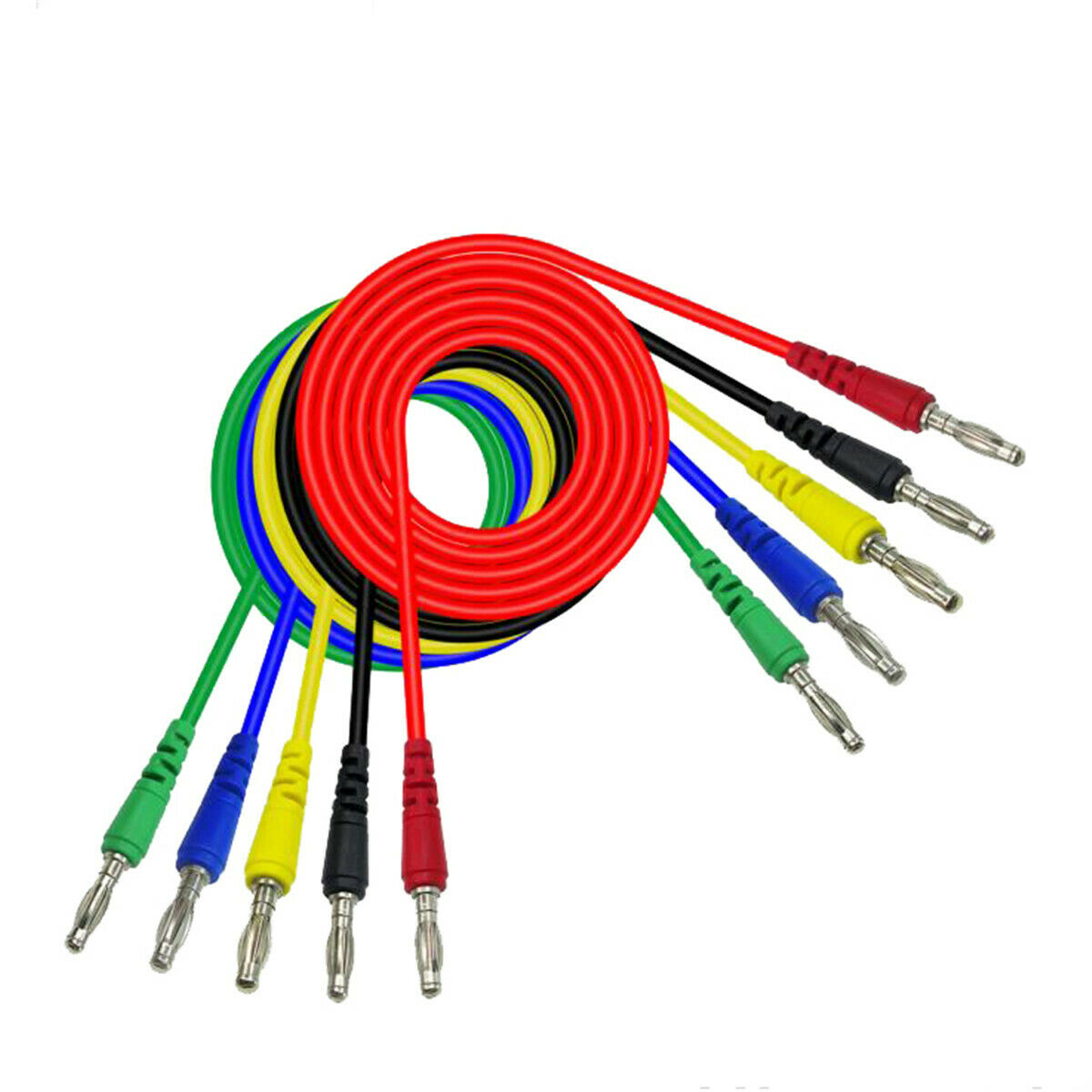 5PCS 4mm Banana Plug to Banana Plug Double End Test Lead For Multimeter 5 Colors