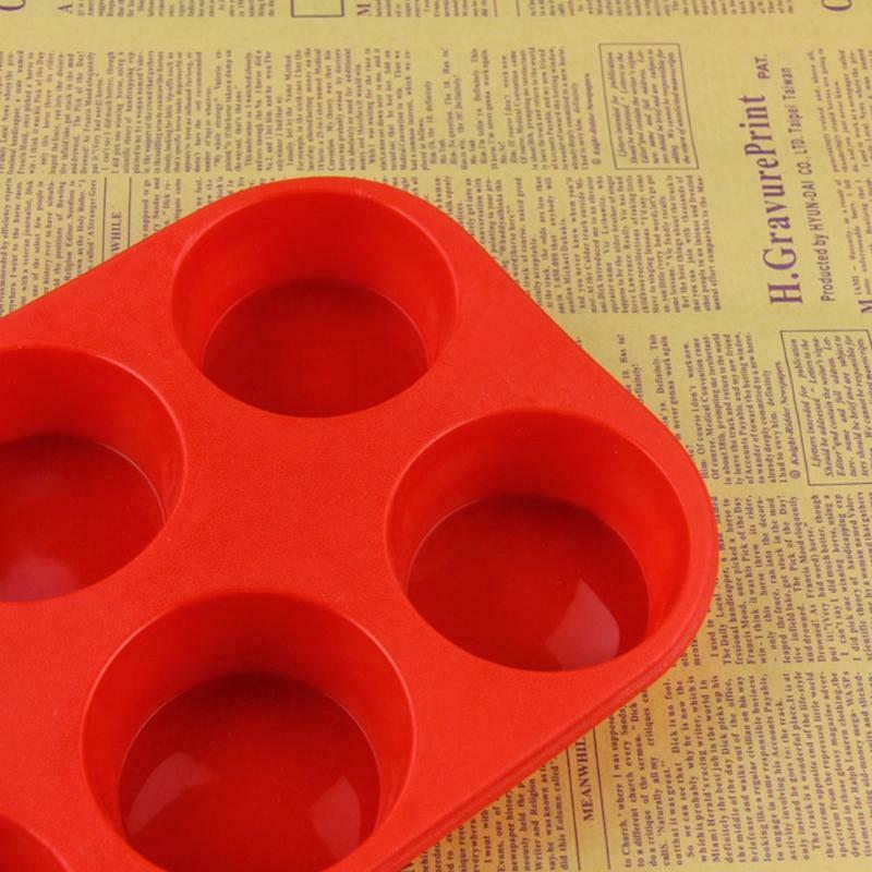 6 Cavity Cylinder Cake Baking Molds Soft Silicone Chocolate Candy Non-stick Bake