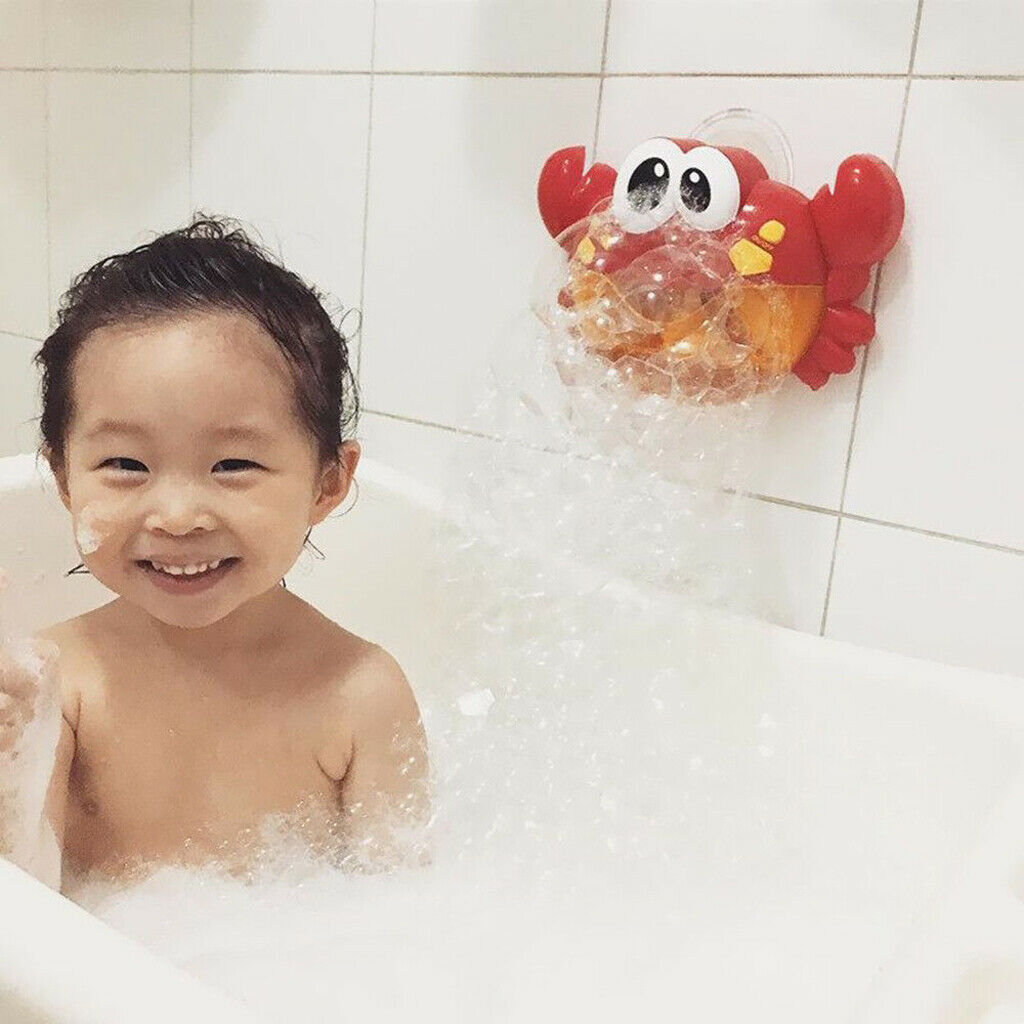 Baby Kid's Music Bath Shower Bubble Maker Machine Crab Automatic Plastic Red