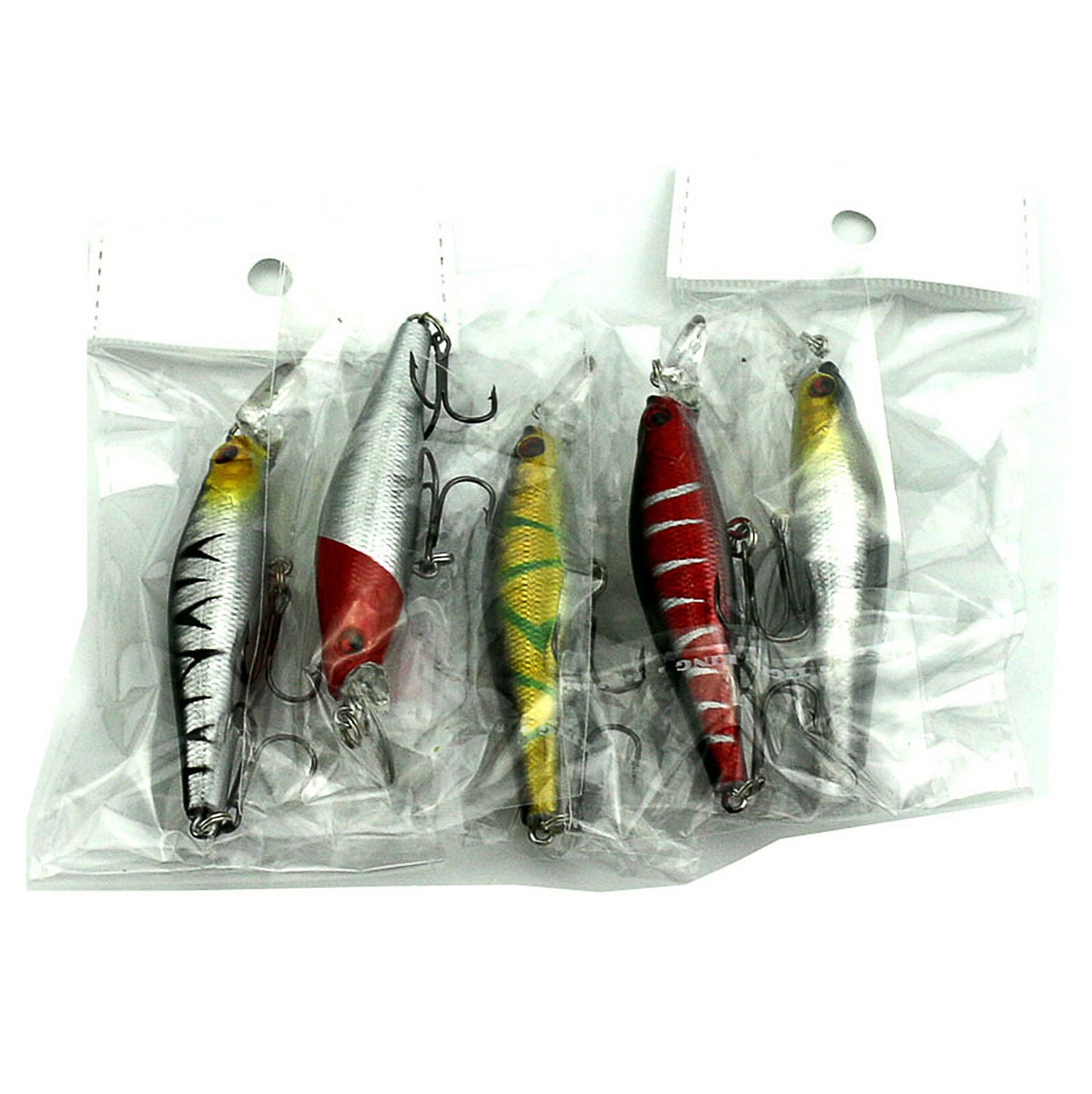 5 pcs Fishing Lures Lifelike Diving Bait Hooks Crankbaits 8.9g/8cm each one