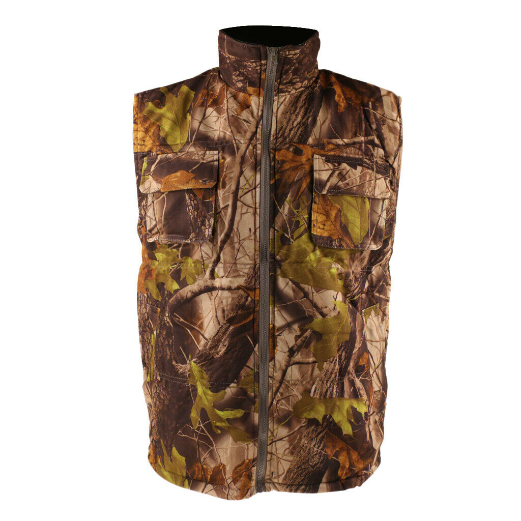 Men's Thermal Soft Fleece Camo Vest for Outdoor Hunting Hiking Climbing