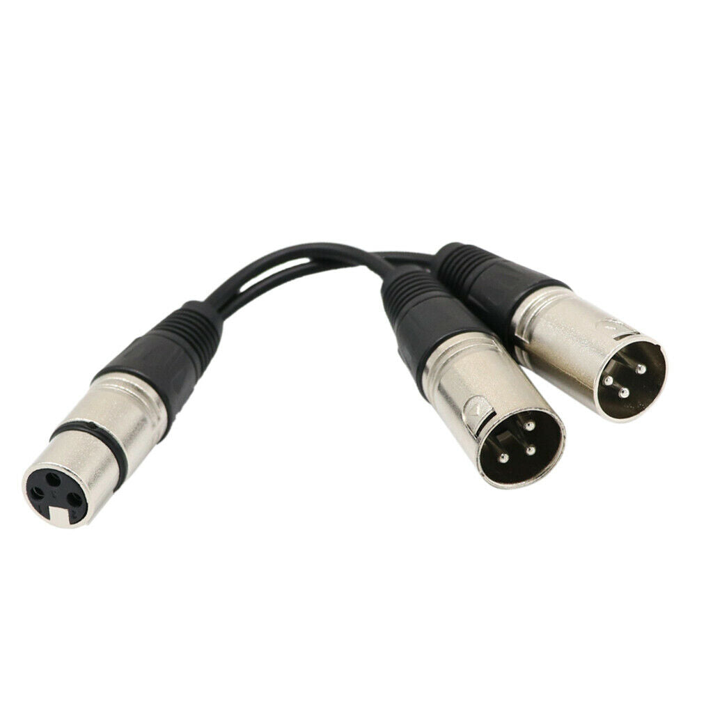 2 Pieces XLR Female to 2 Male Pro Audio Microphone Cable Splitter Cord