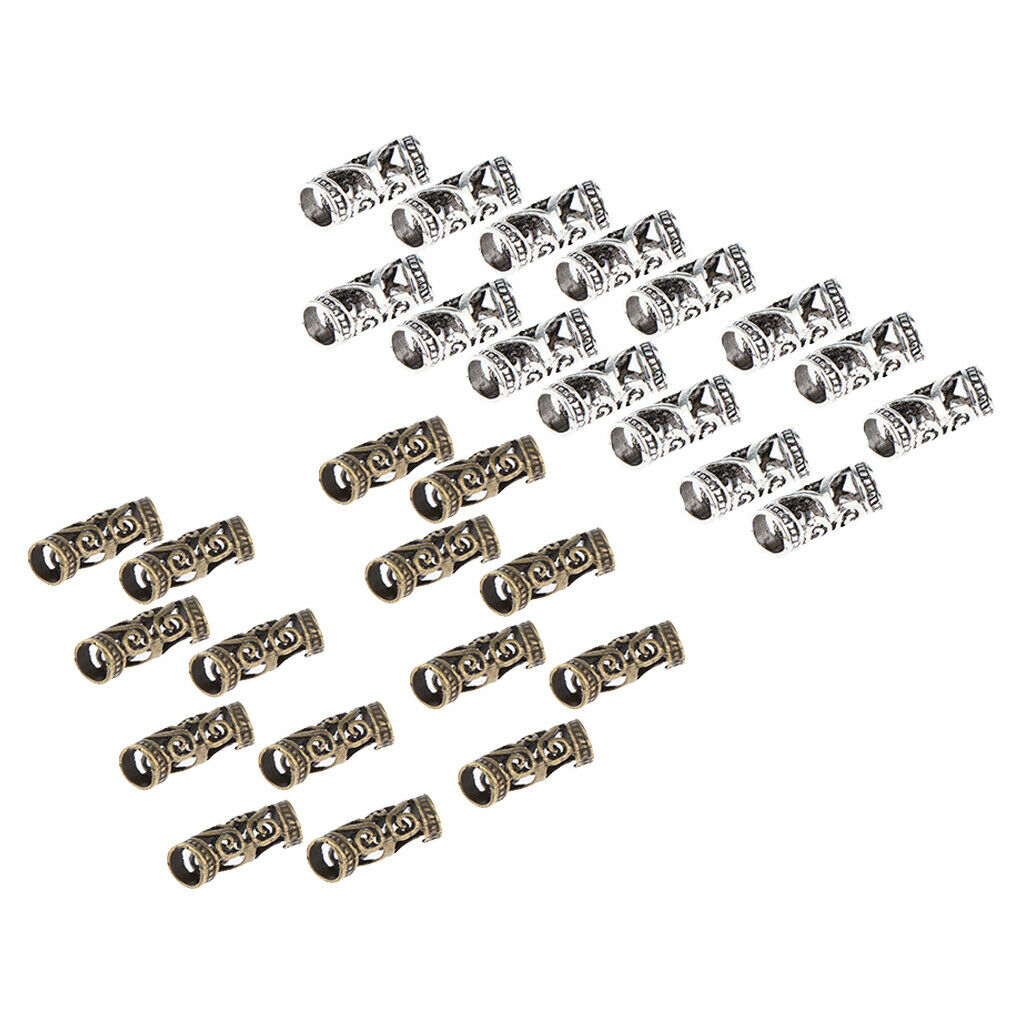 30pcs Dreadlock Beads Hair Rings Adjustable Hair Braid Cuff Clip Tubes Set