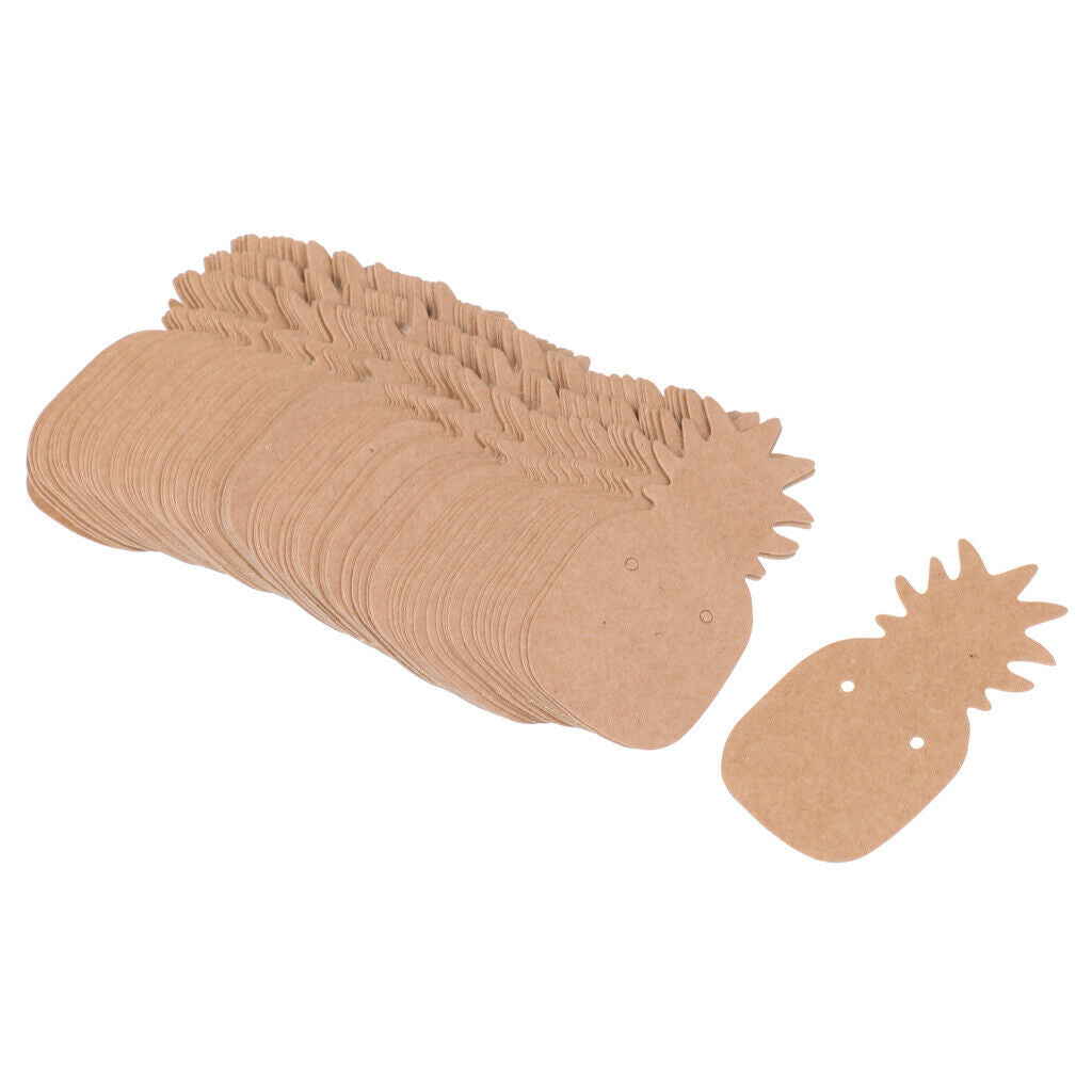 100pcs/Set Kraft Paper Cute Pineapple Earring Display Tags Jewellery Cards