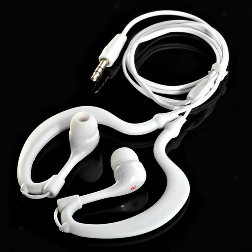 2x Waterproof 3.5mm AUX Port Earhook Earphone Earpiece Muisc Headset Earplug for