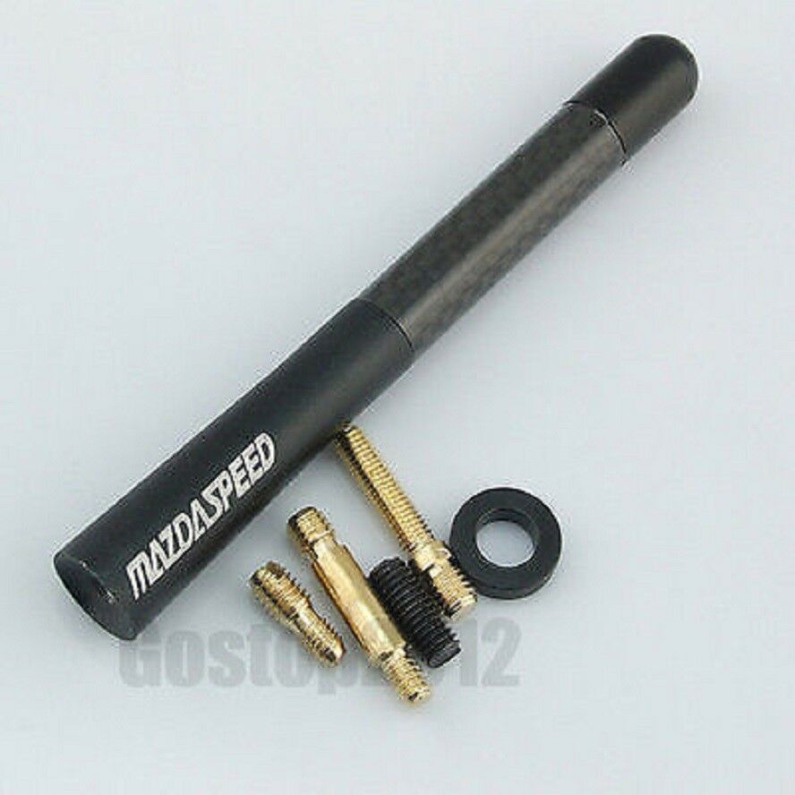 Black Mazdaspeed Short Carbon Fiber Style Antenna 4.7 inch For Mazda 2 3 5 6