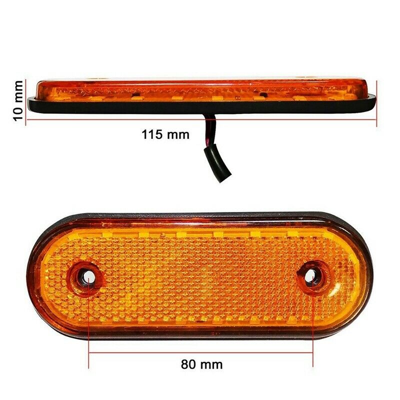 8PCS Amber Markes Light Side Marker 20LED 24V Trusk Lamp Pickup Truck Side MZ3H6