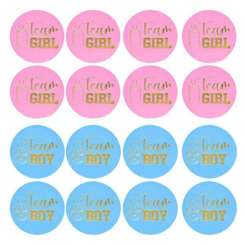 24Pcs Gender Reveal Stickers Team Boy Team Girl Labels Party Creative Decoration