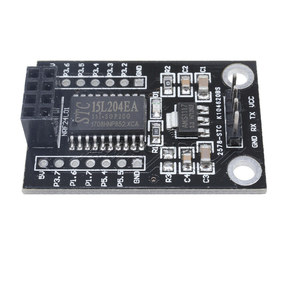 5V-3.3V Wireless STC15L204 MCU AMS1117 Driver Board +NRF24L01 UART Interface