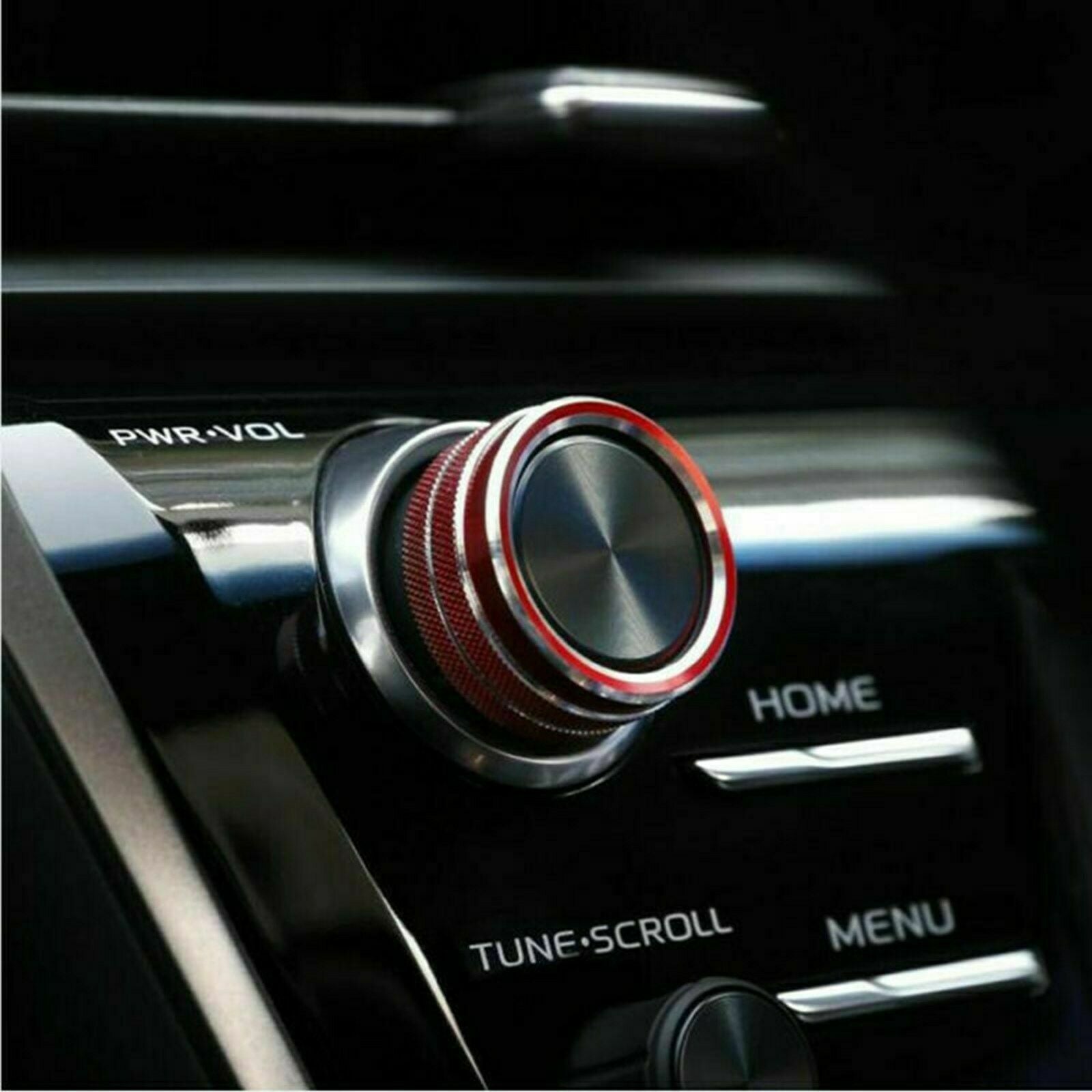 5PCS Red Air Conditioning+Audio Button Ring Cover Trim For ToyotCAmry 18-20 CN