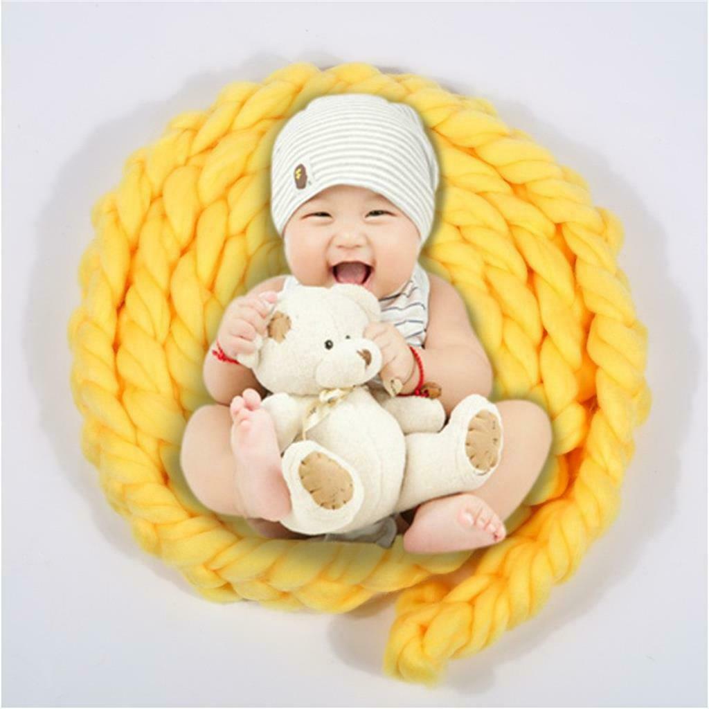 2x Newborn Baby Photography Photo Props Backdrop Wool Knitting Blanket Rug