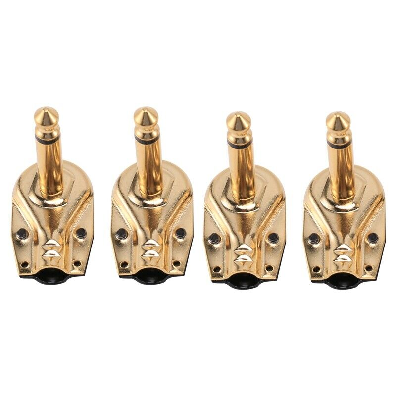 DIY 6.35MM 1/4inch Mono Male Right Angle Pancake Style Plug Connectors for SpeJ4