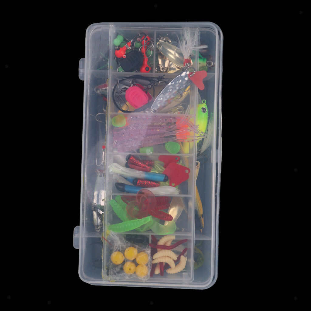 Fishing tackle box with 160 pcs - fishing accessories artificial bait jig head