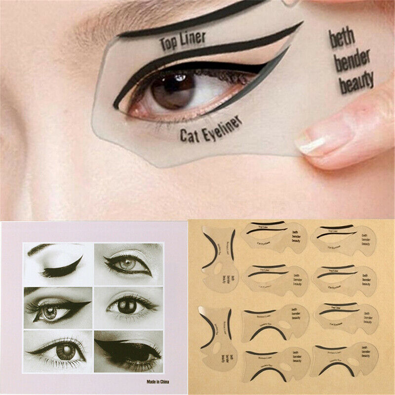 10pcs Eyeliner Stencils Winged Eyeliner Stencil Models Template Shaping Tool NC