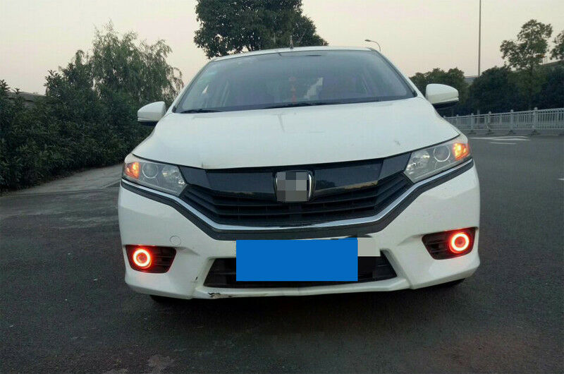 3.5" COB LED Fog Lights Projector Car Red Angel Eyes Halo Ring DRL Driving Lamp