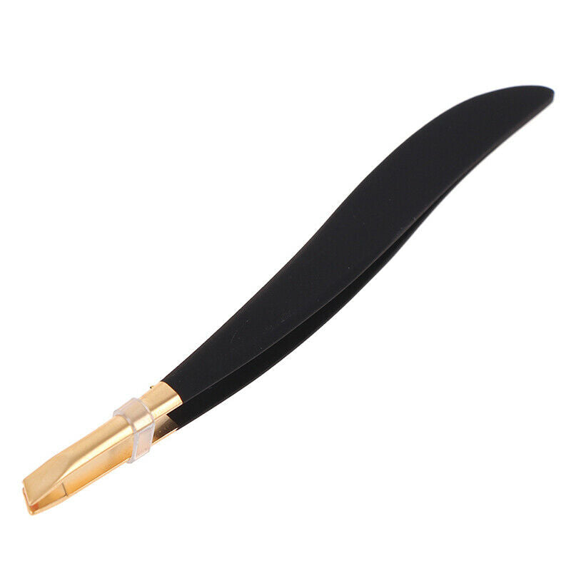 Eyebrow Tweezer Golden Head Slanted Stainless Steel Eyelash Clip Makeup Tool