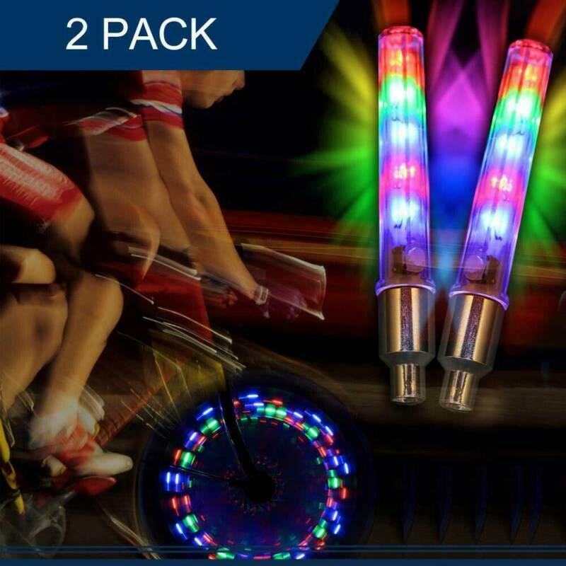 Pair 5-LED Flash Light Bicycle Motorcycle Car Bike Tyre Tire Wheel Valve Lamps