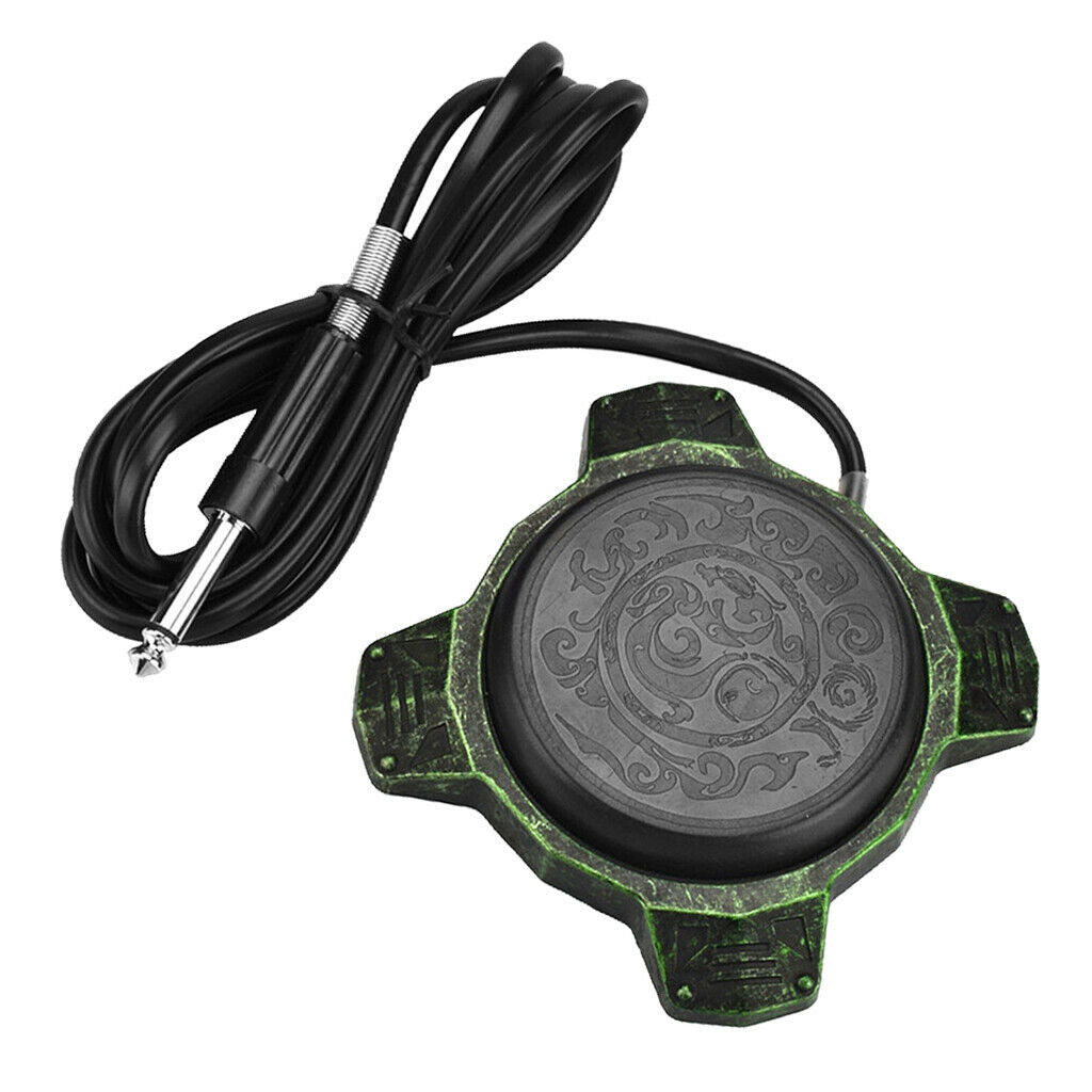 Stainless steel Tattoo Foot Pedal Switch with Cords For Tattoo Power Green