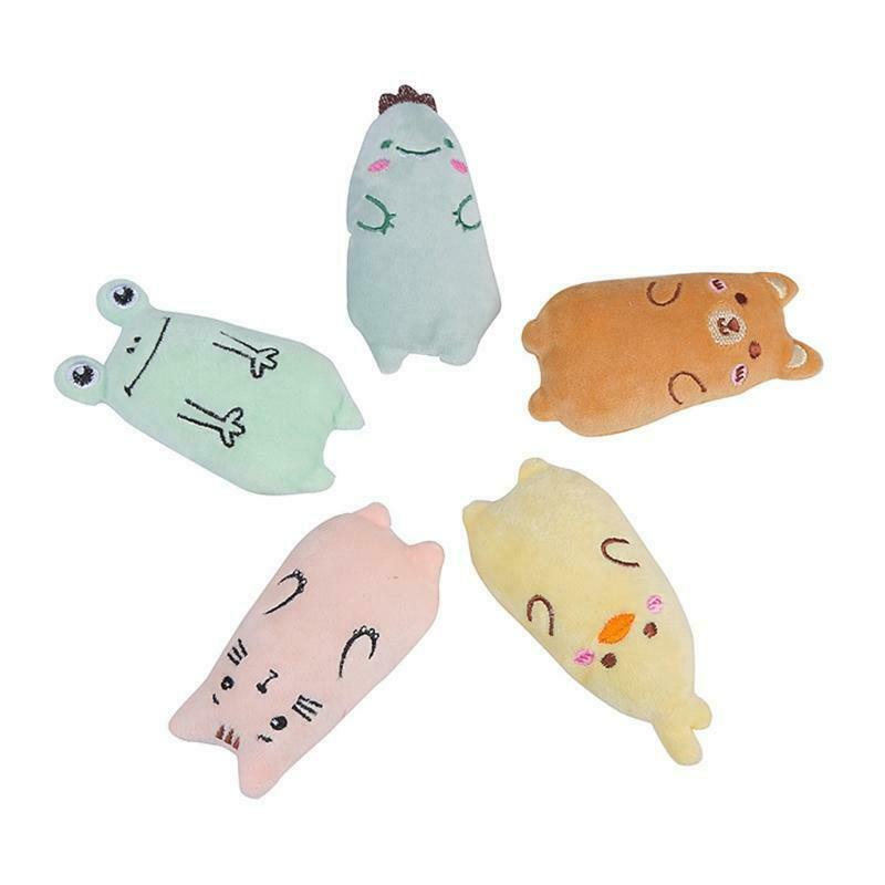 5 Pieces Kitten Gritted Teeth Interactive Animal Plush Catnip Pet Gift