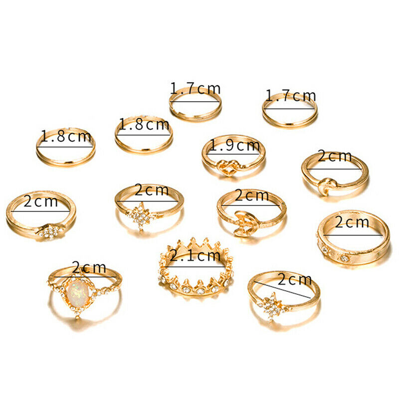 13pcs/set Women Stack Rings Above Knuckle Rings Rtro Simple Design jewelr.l8