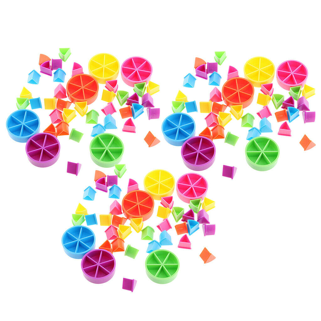 126pcs/lot multicolor plastic fraction circles math manipulatives activities