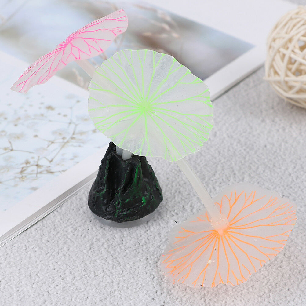 Aquariums accessory artificial coral reef glowing fish tank lotus leaf lum.l8
