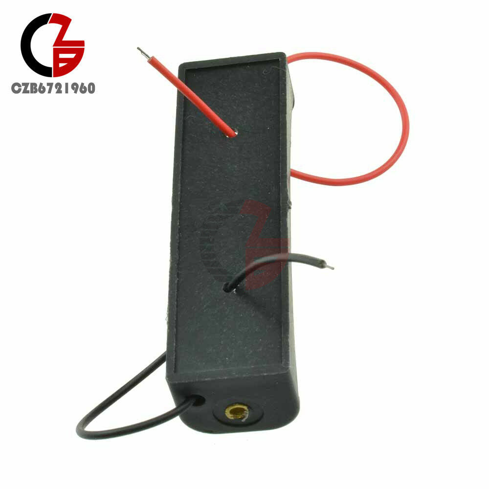 10PCS Black Plastic Battery Storage Case Box Holder Soldering 1.5V 1x AA 5" Lead