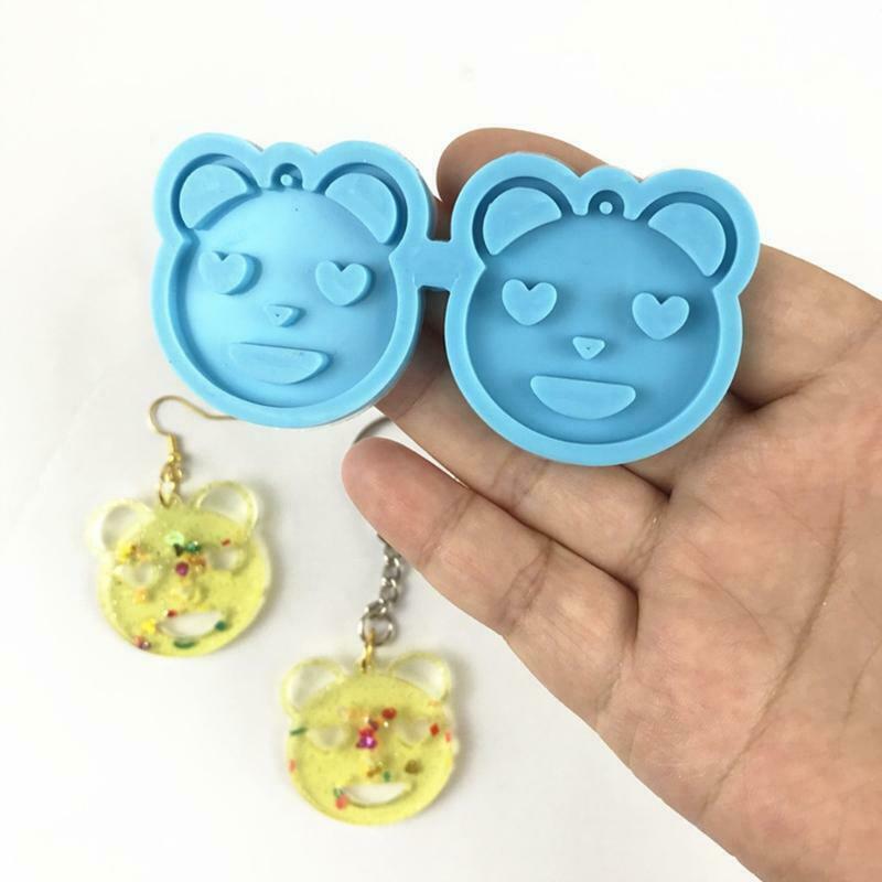 Diy Glossy Bears Earrings Ear Studs Decorative Pendant Silicone Mold