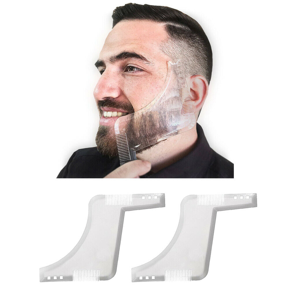 Male Beard Shaping Comb Shaving Template Guide for Sideburns Neckline Clear