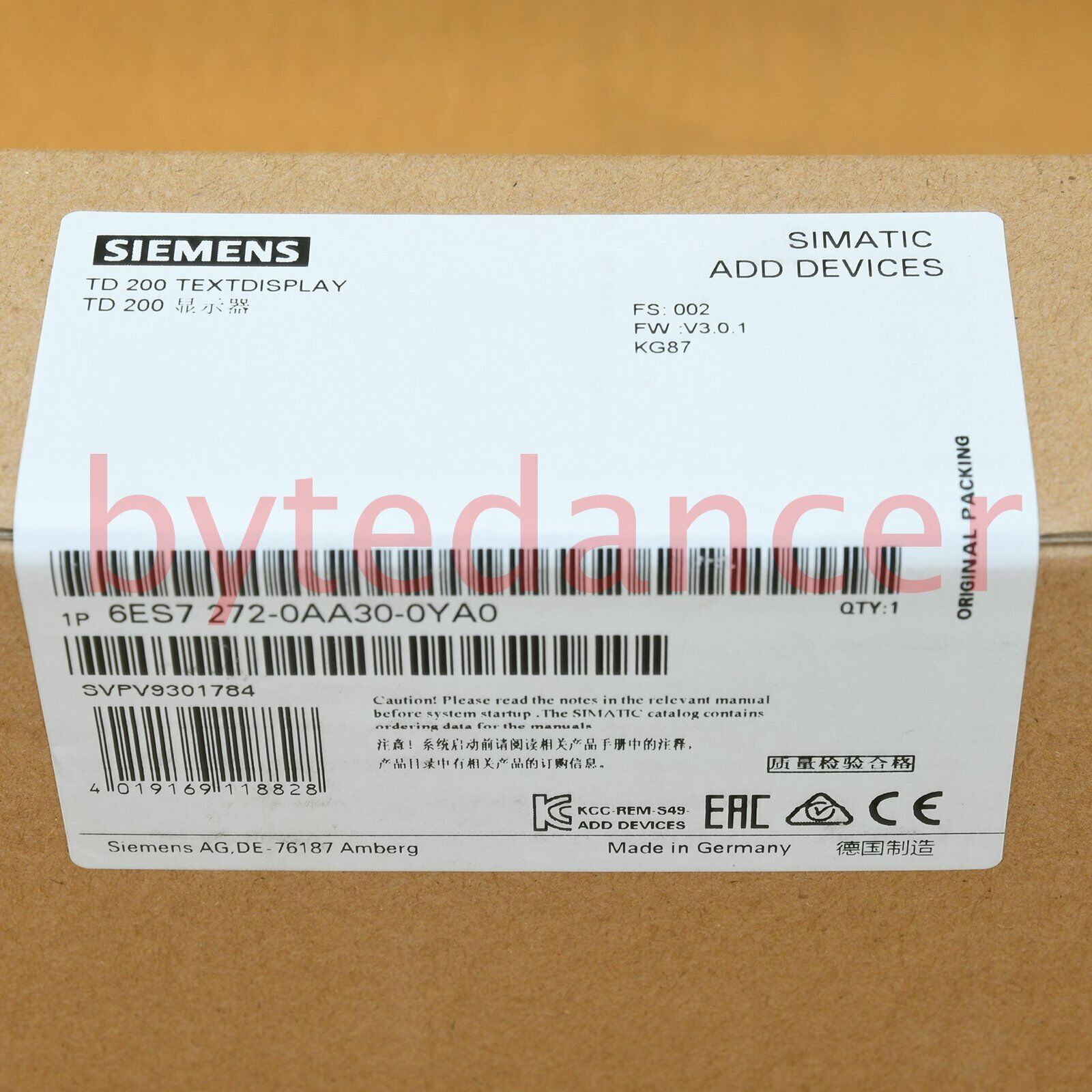 1PC New 6ES7 272-0AA30-0YA0 1 year warranty Fast  SM9T