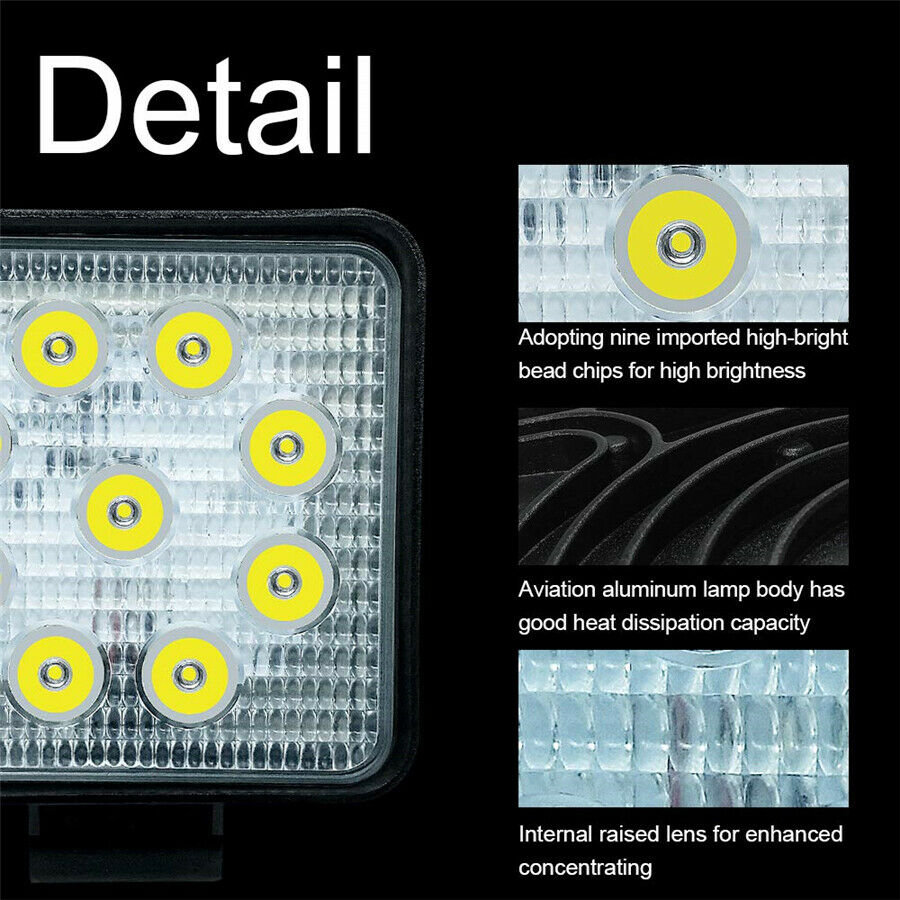 4.5'' LED Work Light Bar Spot Reverse 4WD White Offroad IP68 Waterproof Pmma Len