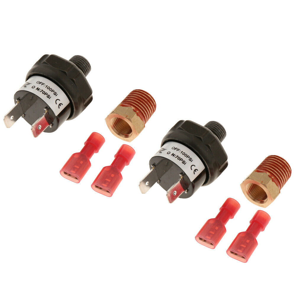 2pcs Heavy Duty Metal 70-100 PSI Air Pressure Control Switches Control Valve