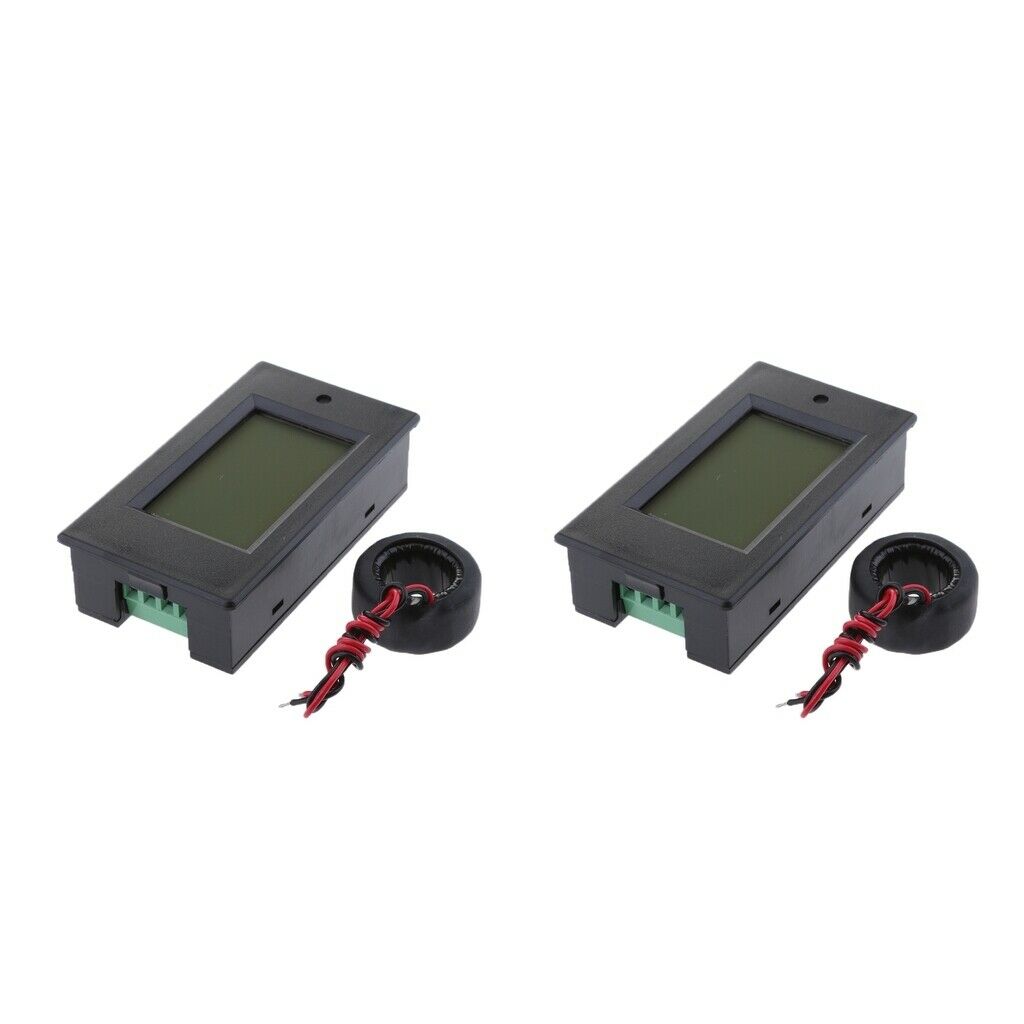 2 Pieces AC 80-260 V Digital Multimeter Voltmeter Ammeter Energy Monitoring