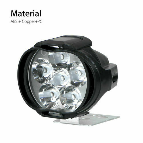 Car Motorcycle Headlight Spot Fog Lights 6 LED Front Head Lamp Waterproof
