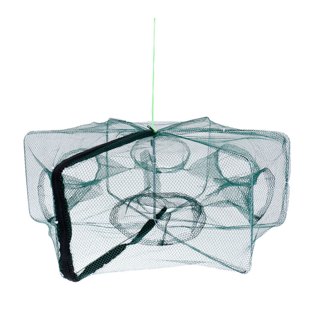 Foldable Fishing  Net Trap Cast Dip Cages Fish Prawn Shrimp Net 6 Holes
