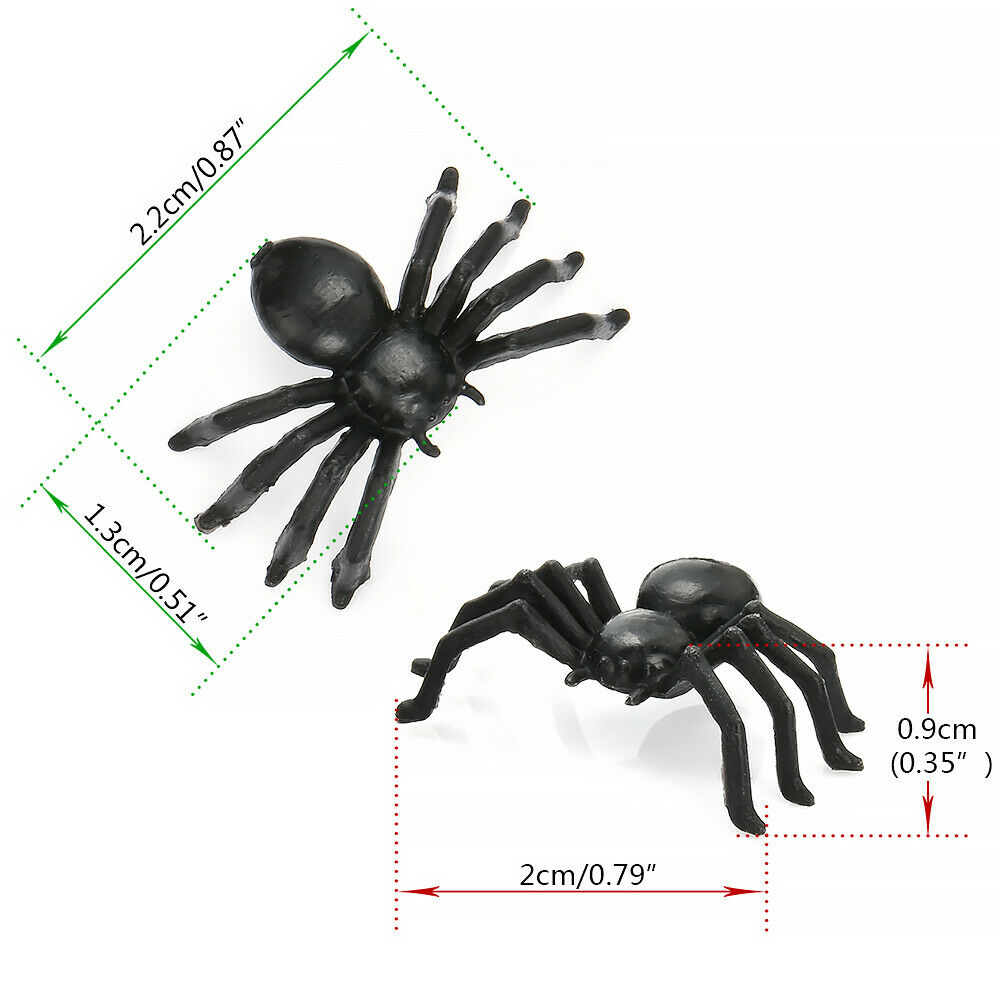 50PCS Realistic Plastic Spider Toys Halloween Party Prank Props Halloween Decors