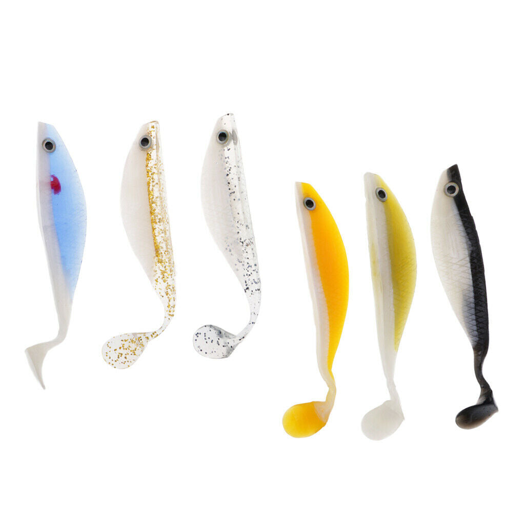 6pcs Soft Fishing Lure Bass Baits Artificial Baits Tackle 11.5 Cm/4.5 Inch