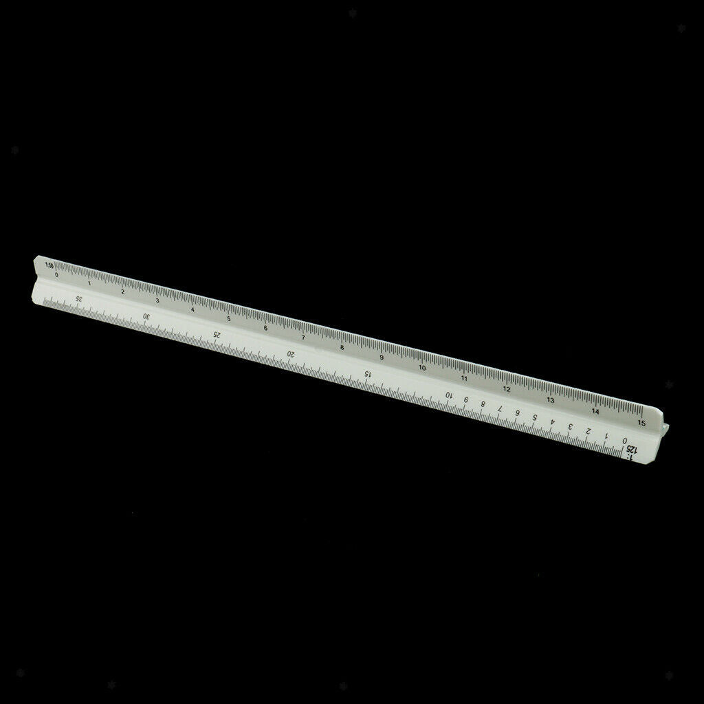 4X 12" Solid Plastic Triangular Triangle Metric Scale Measure Ruler 3 Sides