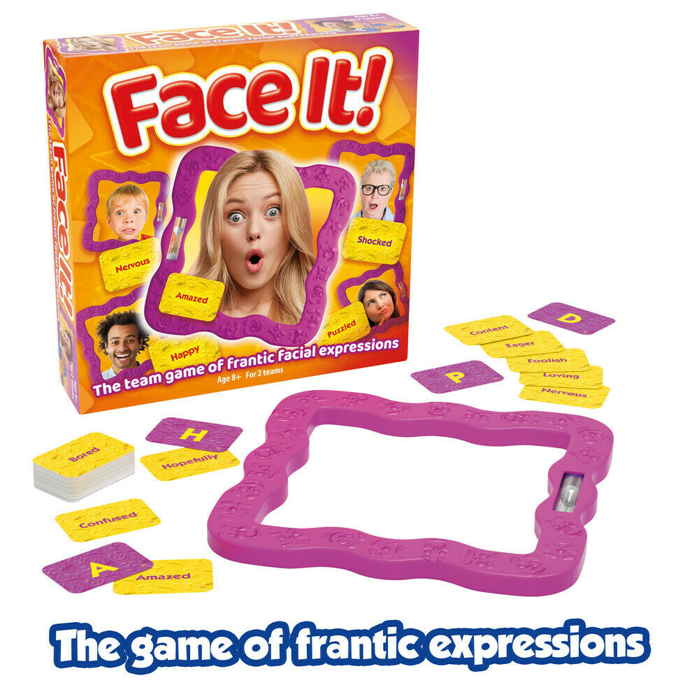 T73002 Face it! Family Board Game Frantic Facial Expressions for 2 Teams Age 8+