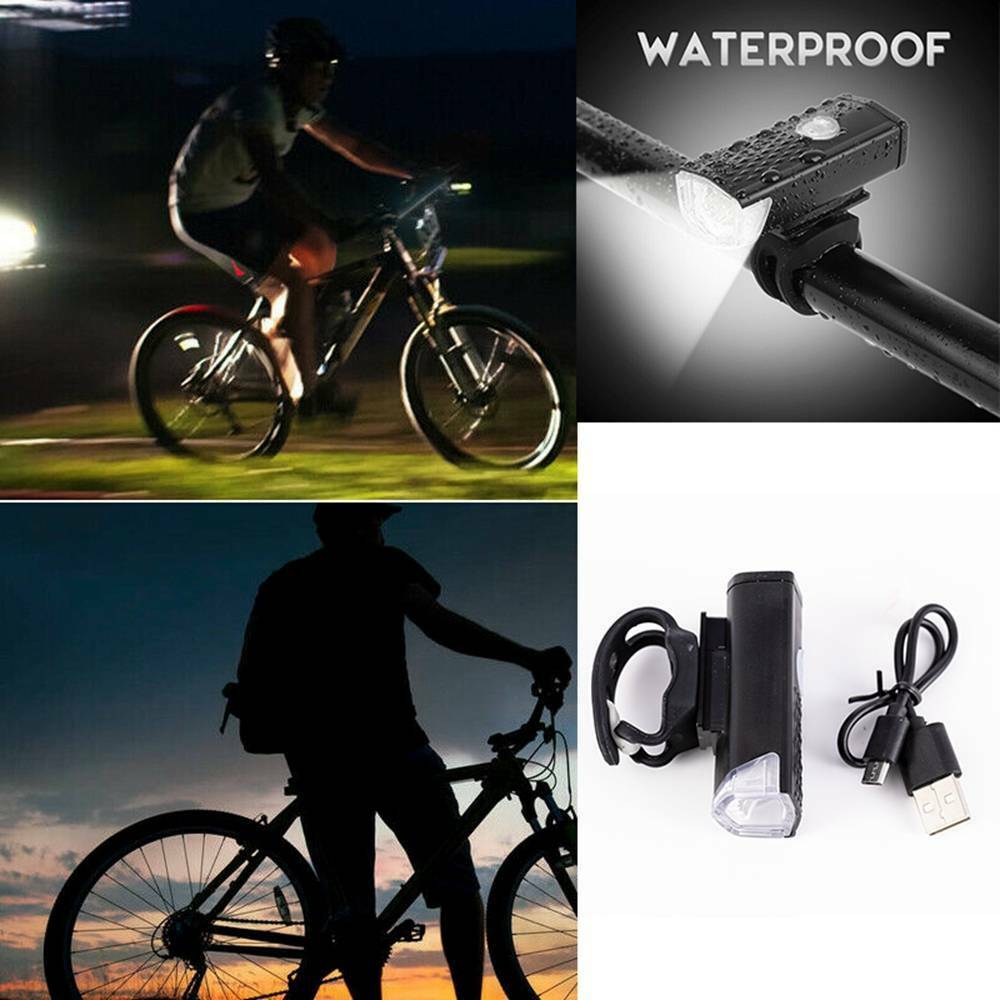 1x Waterproof LED USB Rechargeable Bicycle Bike Headlight Front Lamp Torch Light