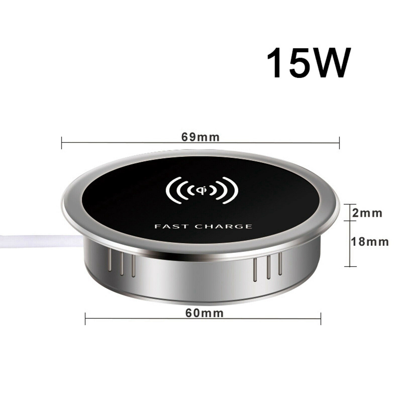 Qi Wireless Charger Furniture Office Desktop Hidden Quick Charging Pad Device .