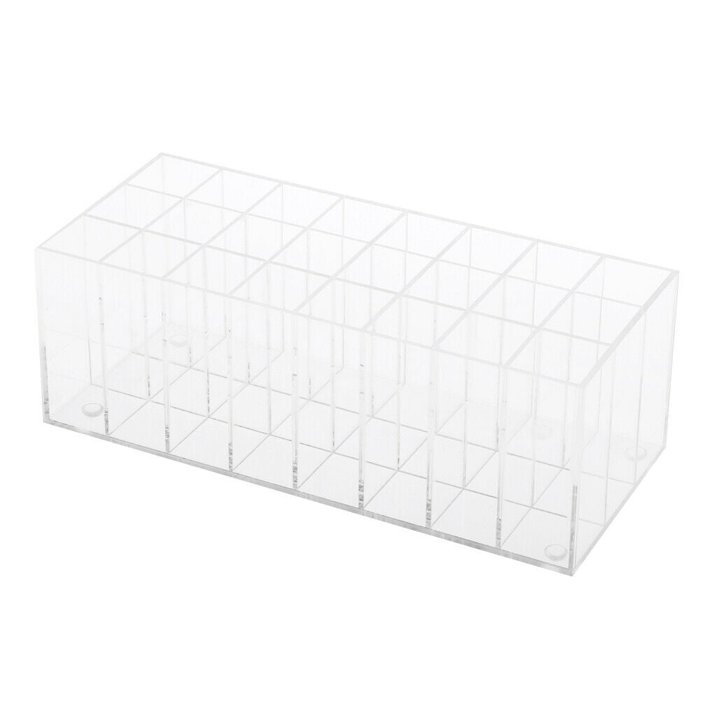 MagiDeal 24 Slots Clear Acrylic Display Stand Holder for Lipstick Makeup Pen