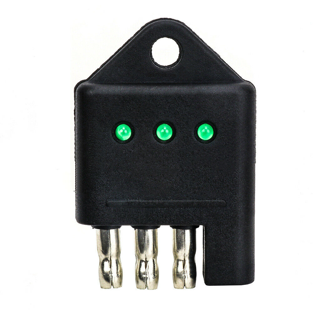 2 Pieces of 4 Way Truck Trailer Plug Tester Flat Pin Circuit Fuse Lamp Tester
