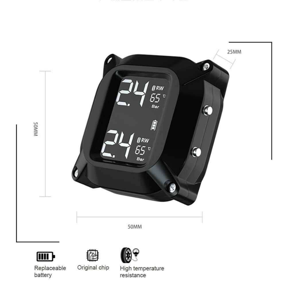 Tire pressure monitoring system with 2 Tmps sensor for motorcycle campers
