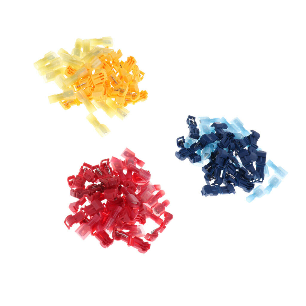 60 Pieces T-Tap Wire splice Connectors with Fully Insulated Male Terminals