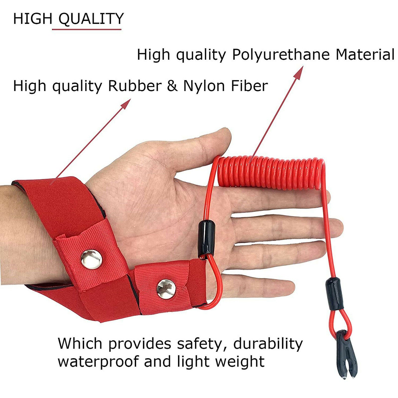 Engine Stop Emergency Switch Key Lanyard Cord for Yamaha Outboard Waterproof